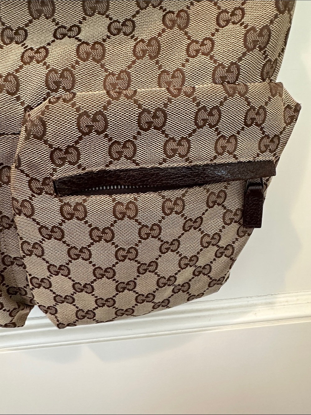 Authentic Gucci Monogram Double Pocket Messenger Bag - Picture 3 of 16